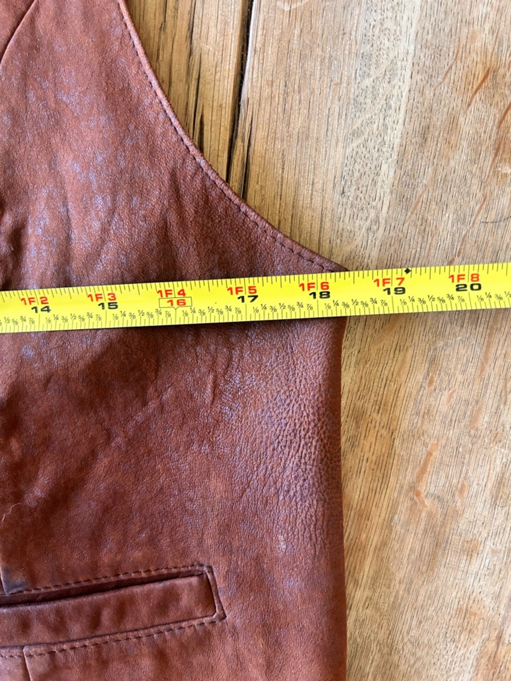 Incredible western style Brown 100% real Leather Button-Front Vest - Picture 9 of 12
